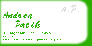 andrea patik business card